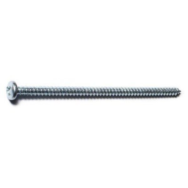 Midwest Fastener Sheet Metal Screw, #8 x 3-1/2 in, Zinc Plated Steel Pan Head Phillips Drive, 100 PK 50856
